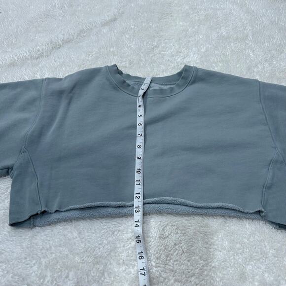 Aritzia Womens TNA Cozy AF Cropped Sweater in Light Blue Sz 1 Clean Minimalist - Picture 3 of 6